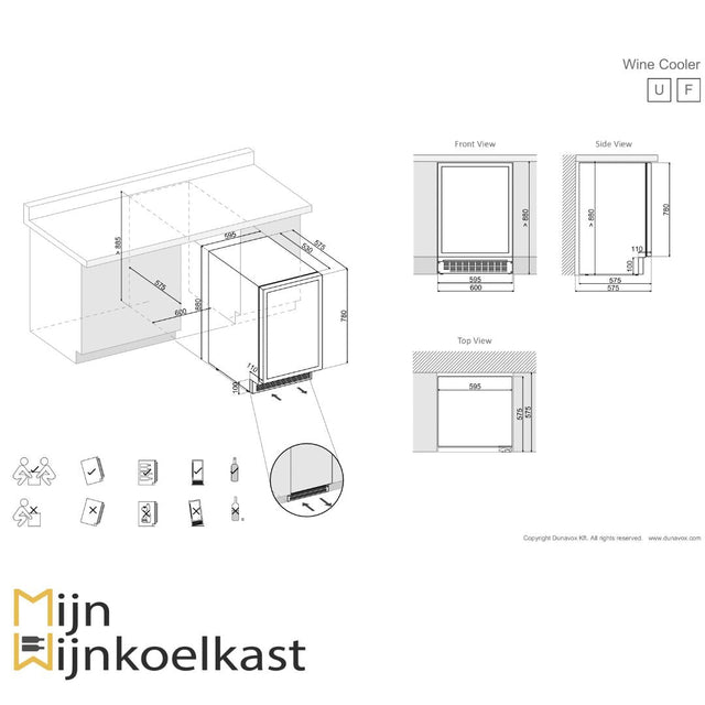 Dunavox Flow-45 Wijnklimaatkast - DAUF-45.125DB.TO - 2 Zones - Wijnklimaatkast Expert