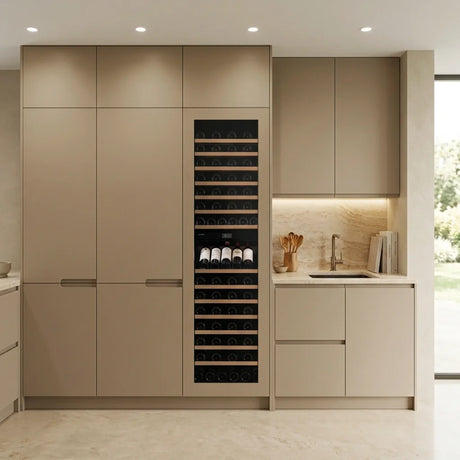 Dunavox Noble-109 inbouw wijnkoelkast, in een keuken