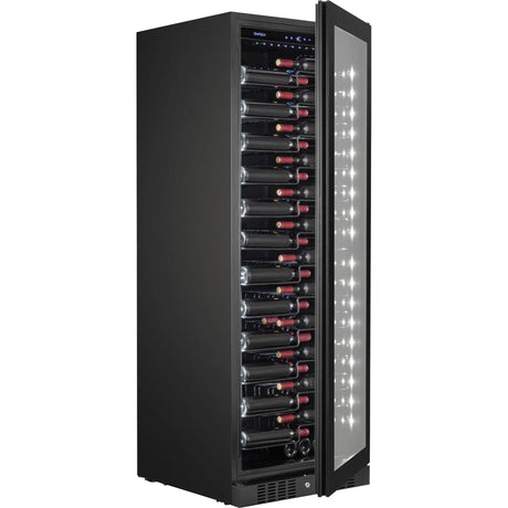 Temptech Copenhagen CPRO1800SRB-24 vrijstaande wijnkoelkast, schuin met open deur