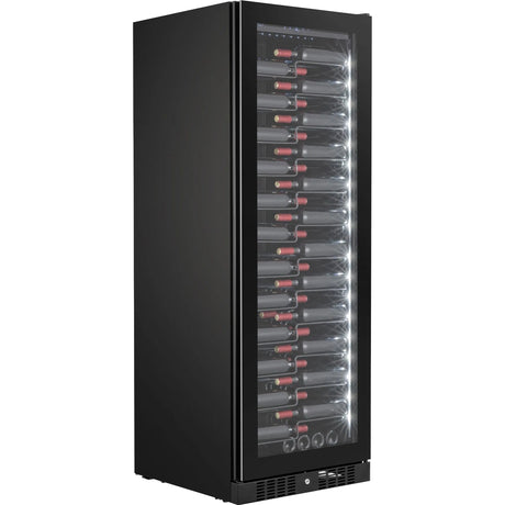 Temptech Copenhagen CPRO1800SRB-24 vrijstaande wijnkoelkast, schuin vooraanzicht