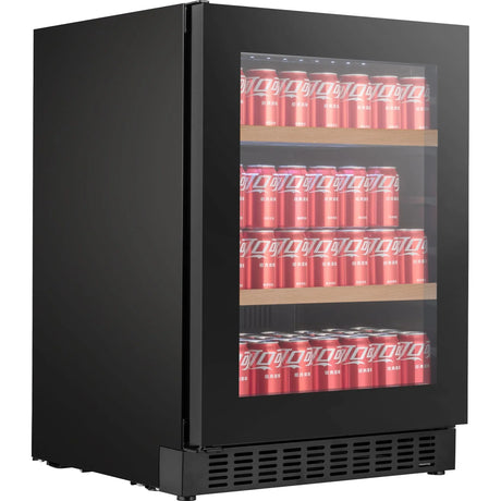 Temptech Oslo OFX60SRB-24 onderbouw koelkast, schuin vooraanzicht