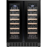 Temptech Oslo OX2DX60DRB-24 onderbouw wijnkoelkast, vooraanzicht