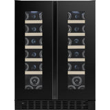 Temptech Oslo OX2DX60DRB-24 onderbouw wijnkoelkast, vooraanzicht met verlichting