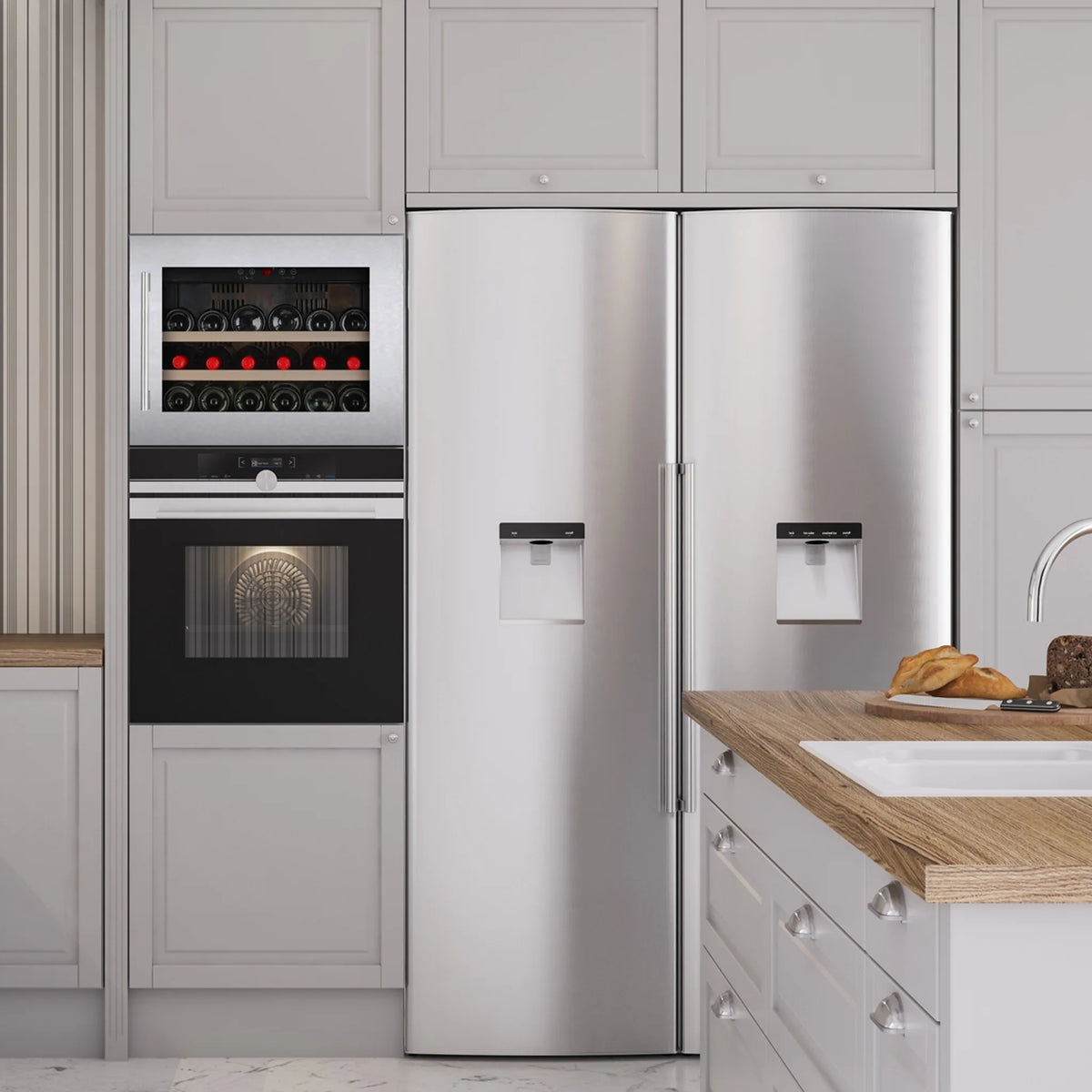 Temptech Oslo OZ45SX-24 inbouw wijnkoelkast, in een keuken